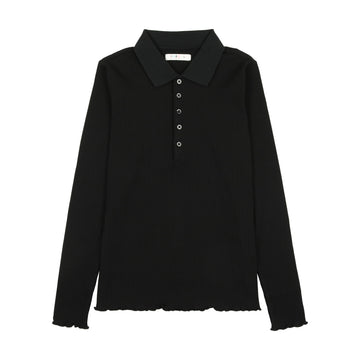 Coco Blanc Black Ribbed Polo