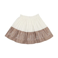 Coco Blanc Ivory/Taupe Colorblock Skirt