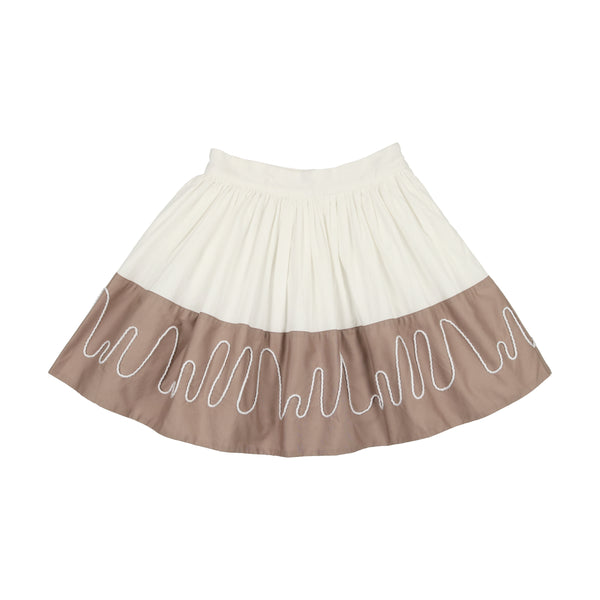 Coco Blanc Ivory/Taupe Colorblock Skirt
