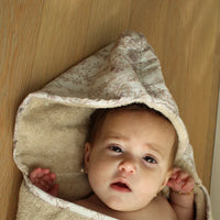 Little Threads The Label Delicate Neutral Branches Hooded Towel