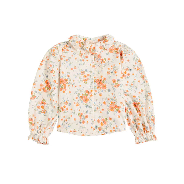 Pink Label By Petite Amalie Coral Floral Voile Shirt