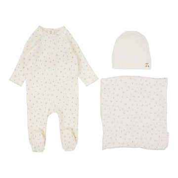 Lilette By Lil Legs Cherry Print Layette Set Cream/Pink