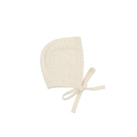 Lilette By Lil Legs Dotted Open Knit Bonnet Cream