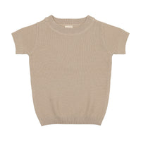 Analogie By Lil Legs Crewneck Sweater Short Sleeve Taupe