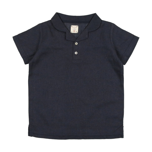 Analogie By Lil Legs Collar Shirt Off Navy