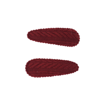 Bandeau Burgundy Cable School Snap Clip Set- FINAL SALE