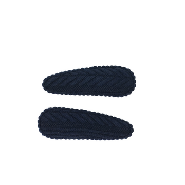 Bandeau Navy Cable School Snap Clip Set- FINAL SALE