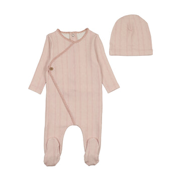 Bee & Dee Rose Cable Stitch Wrap Footie/Beanie