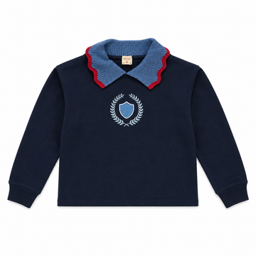 Analogy by Lil Legs Navy Denim Fan Club Custom Fan Club Girls Sweatshirt Custom