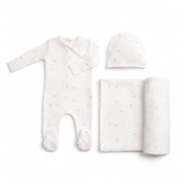 Bee & Dee All Things Baby Printed - Chalk White Boys Layette Set (AWD-63)
