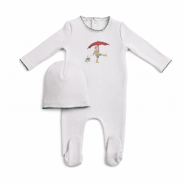 Bee & Dee Kids In Sketch Footie/Beanie - Crisp Blue (AWD-11)