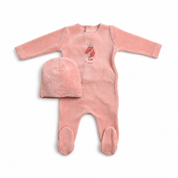 Bee & Dee Au Revoir Footie/Beanie - Satin Pink (AWD-24A)