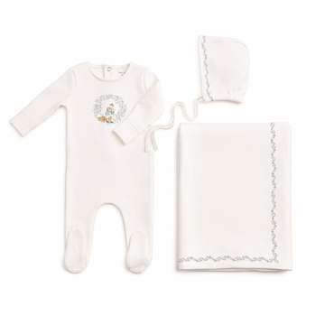 Bee & Dee Cradle Scene Layette set - Chalk White Boys (AWD-03)