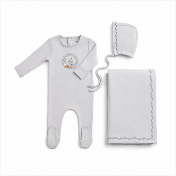Bee & Dee Cradle Scene Layette Set - Crisp Blue (AWD-03)