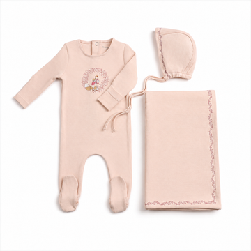 Bee & Dee Cradle Scene Layette Set - Champagne Pink (AWD-03)