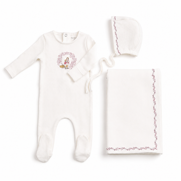 Bee & Dee Cradle Scene Layette Set - Chalk White Girls (AWD-03)