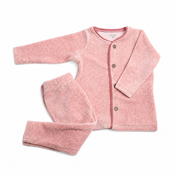 Bee & Dee Print Trim Velour Loungewear - Old Rose (AWD-86B)