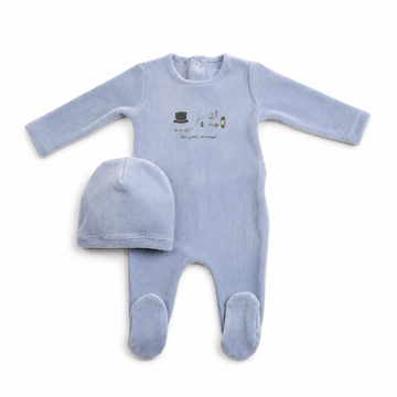 Bee & Dee Paraphenalia Velour Footie/Beanie - Crystal Blue (AWD-19)