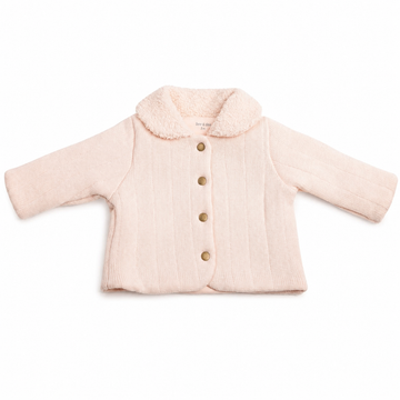 Bee & Dee Sherpa Collar Knit Jacket - Pastel Pink (AWD-08)