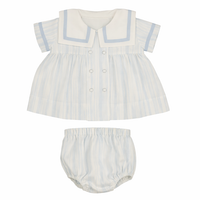 Noma Blue Striped Baby Set With Sailor