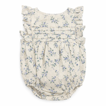 Noma Blue Stripe Eyelet Print Romper