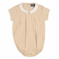 Noma Tan Embroidered Collar Romper