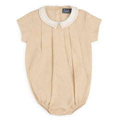 Noma Tan Embroidered Collar Romper