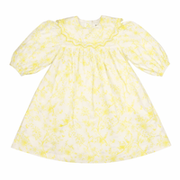 Noma SS Yellow Toile Print Large Collar Dress Short Sleeves
