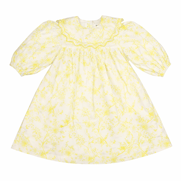 Noma Yellow Toile Print Large Collar Dress NDR402