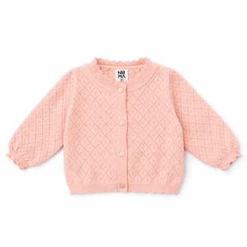 Noma Peach Pointelle Cardigan