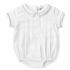 Noma Light Blue Embroidered Collar Romper