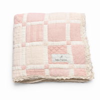 Bebe Organic Dusty Rose Patchwork Mai Blanket