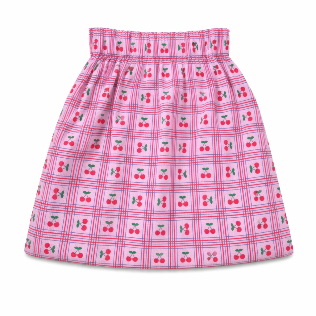 Piupiuchick Lilac W/ Cherries Allover Long Skirt | Buttons Bebe