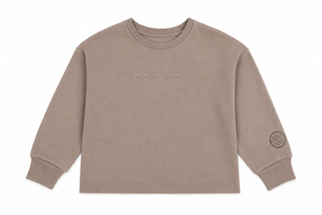 Bondoux Sherpa Embroidery Taupe Girls Top (261GT)