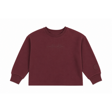 Bondoux Sherpa Embroidery Wine Girls Top (261GT)