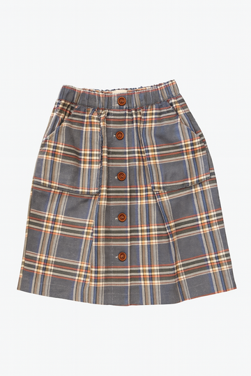 Wander + Wonder Indigo Plaid Quilted Skirt