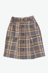 Wander + Wonder Indigo Plaid Quilted Skirt