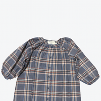 Wander + Wonder Indigo Plaid Peasant Dress