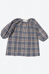 Wander + Wonder Indigo Plaid Peasant Dress