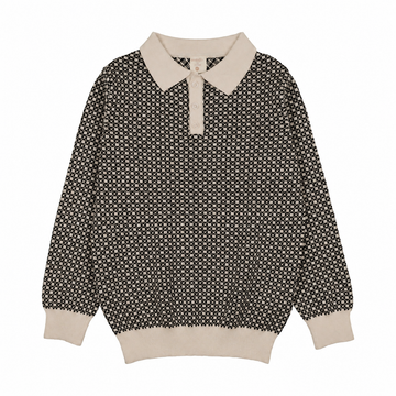 Analogy by Lil Legs Black/Cream/Pr Heirloom Knits Boys Collared Sweater