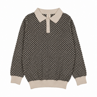 Analogy by Lil Legs Black/Cream/Pr Heirloom Knits Boys Collared Sweater