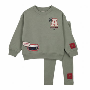 Analogy by Lil Legs Dried Green Wardrobe Staples Patch Toddler Set