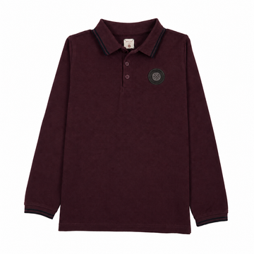 Analogy by Lil Legs Deep Burgundy Wardrobe Staples Double Stripe Polo