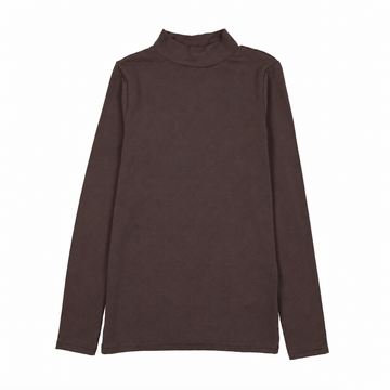 Lil Legs Chocolate Brown Bamboo Basics Bamboo Long Sleeve Mockneck Tee