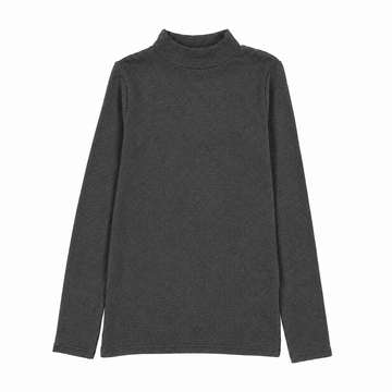 Lil Legs Mid Grey Bamboo Basics Bamboo Long Sleeve Mockneck Tee