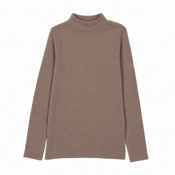 Lil Legs Misty Oat Heath Bamboo Basics Bamboo Long Sleeve Mockneck Tee
