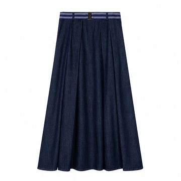 Daintti by Velvette Label Denim Elastic Belt Skirt (EF348)