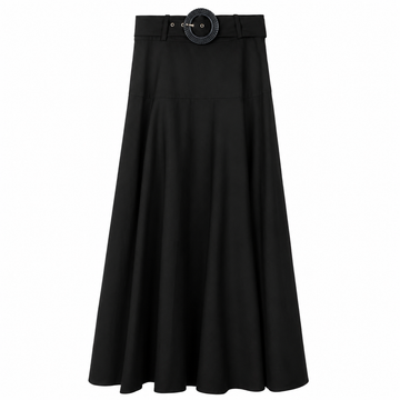 Velvette Label Black Belted Circle Skirt (EF371)