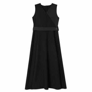 Daintti by Velvette Label Charcoal Pinstripe Wrap Jumper (EF374)