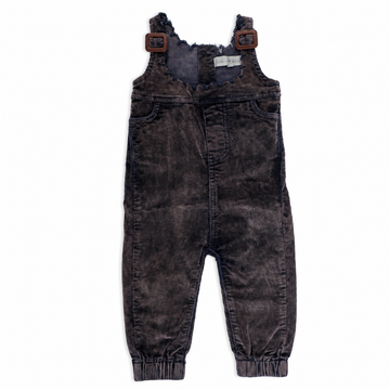 Birnham On The Sea Girls Corduroy Buckle Overalls — Navy Wash (1215)